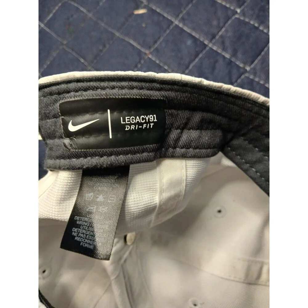 Nike Featherlight Dri-Fit White With Black Swoosh & Trim Tennis / Golf Legacy 91